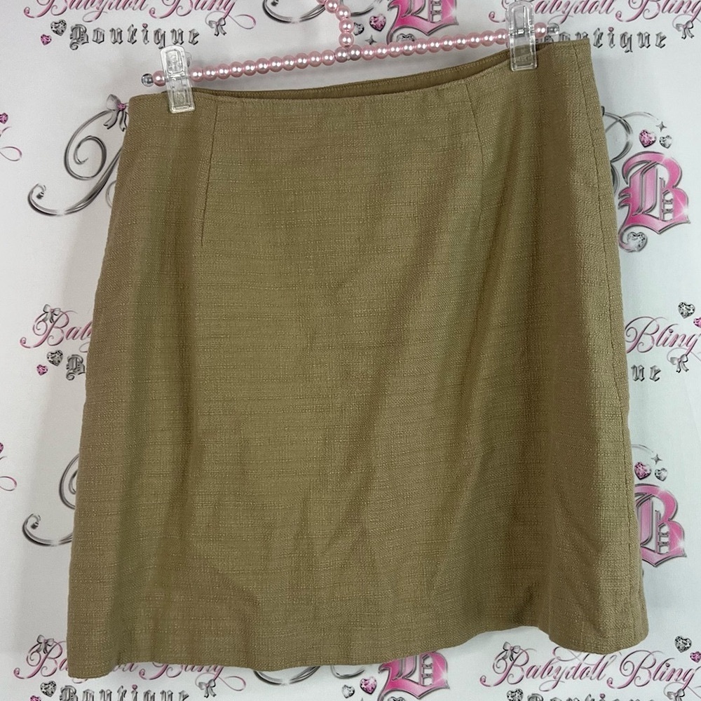 Club Monaco skirt mini pencil textured tweed style Elegant Tan Skirt
